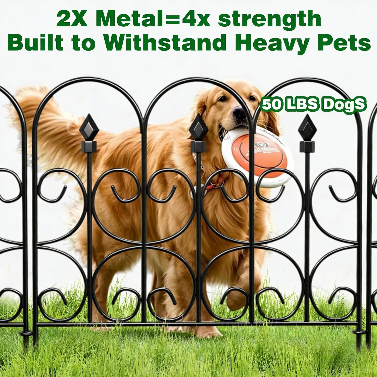 5 Panels 32in(H)×10ft(L) Decorative Garden Fences and Borders for Dogs No Dig