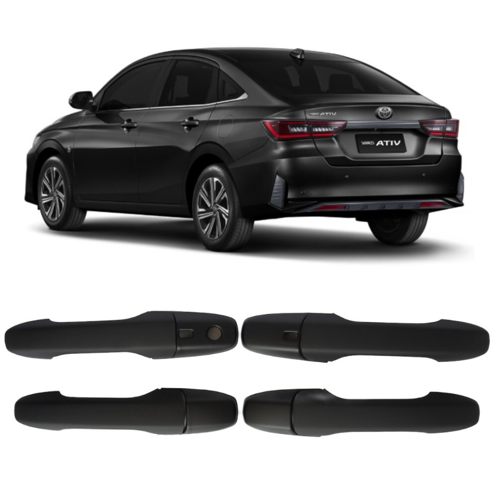 SIDE CAR DOOR HANDLE COVER 4 DOOR BLACK FOR TOYOTA YARIS ATIV 2022 – 2023