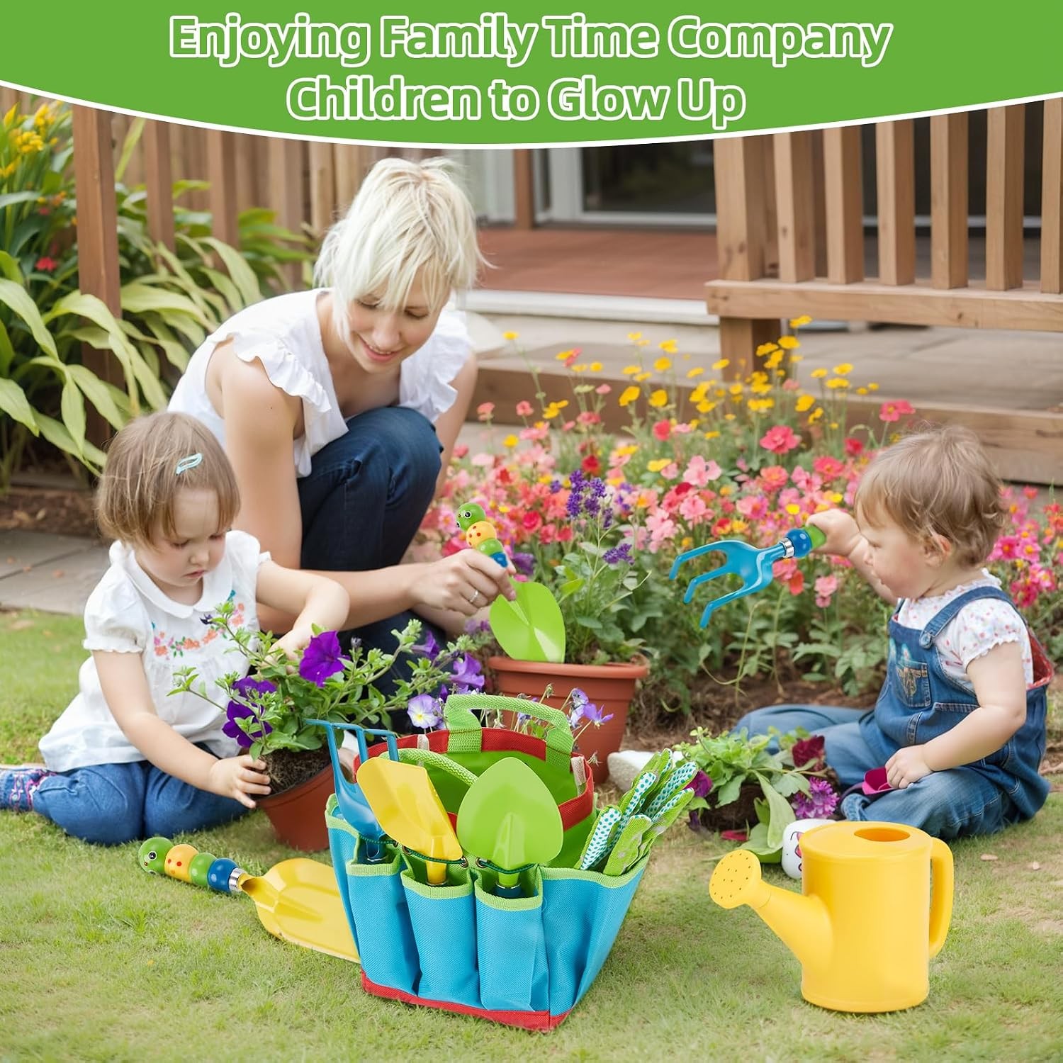 FITNATE 6Pcs Kids Green Gardening Tools Set
