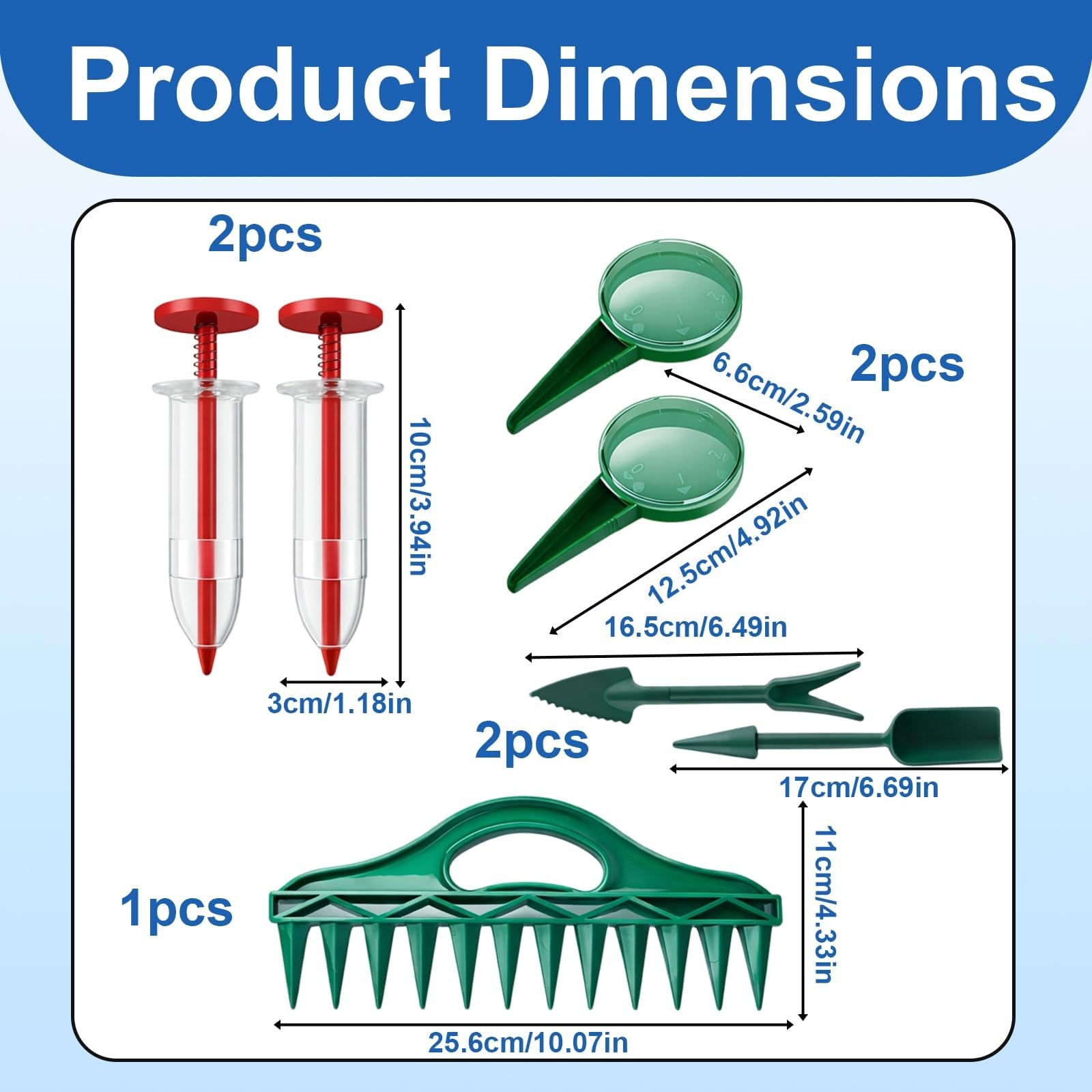 7-Piece 10inch Spacing Set, Planter Tool, Handheld Gardening Tool with Adjust…