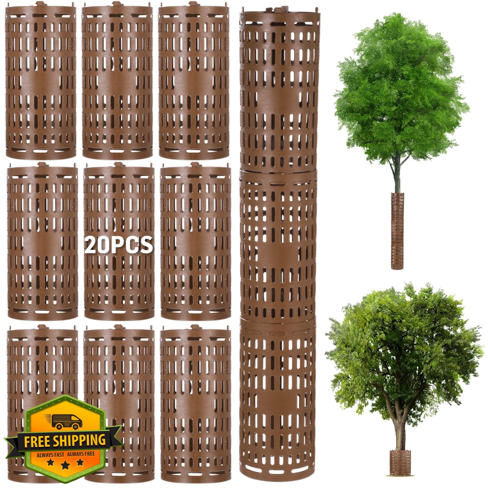 FELISTORY Yellow Brown Tree Guard 15″ 20 Pack