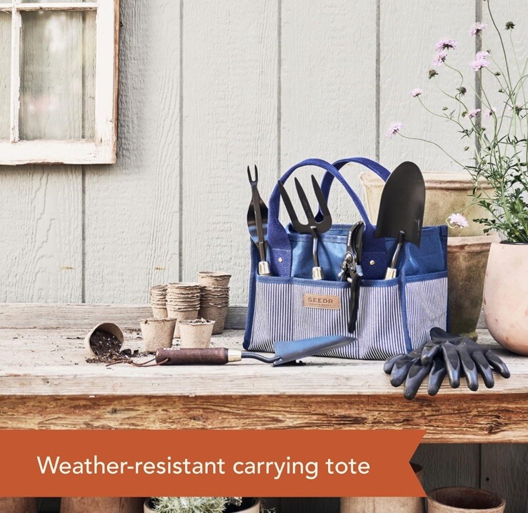 SEEDR GARDEN WORKS Outdoor Garden Tool Set Stainless Steel Gardening Set – Ga…