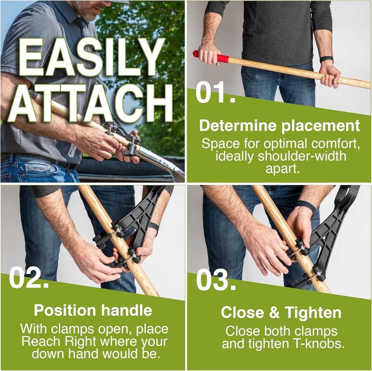 Ergonomic Universal Handle Attachment for Gardening Tools – 2 Pack