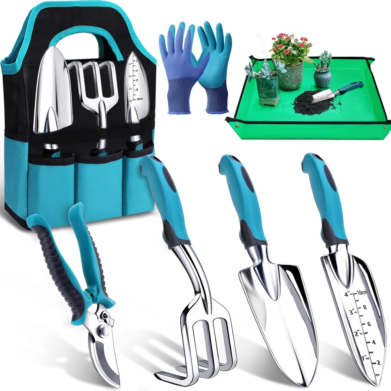 Rust Resistant Garden Tool Set for Weeding, Digging, and Planting Essentials