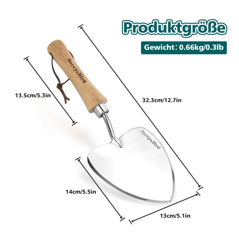 Oversized Garden Trowel with Sharp Blade for Digging, Transplanting, and Roots
