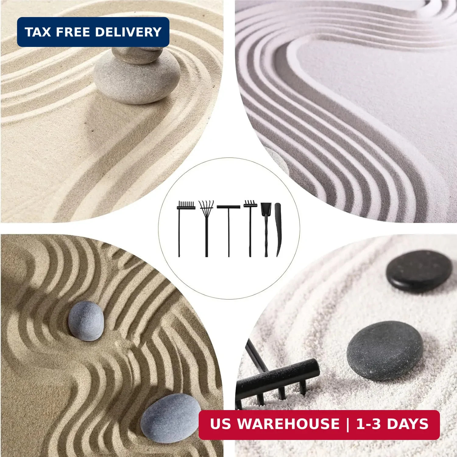 12PCS Mini Zen Garden Rake Tools, 2 Sets Zen Garden Accessories, Small Sand Zens