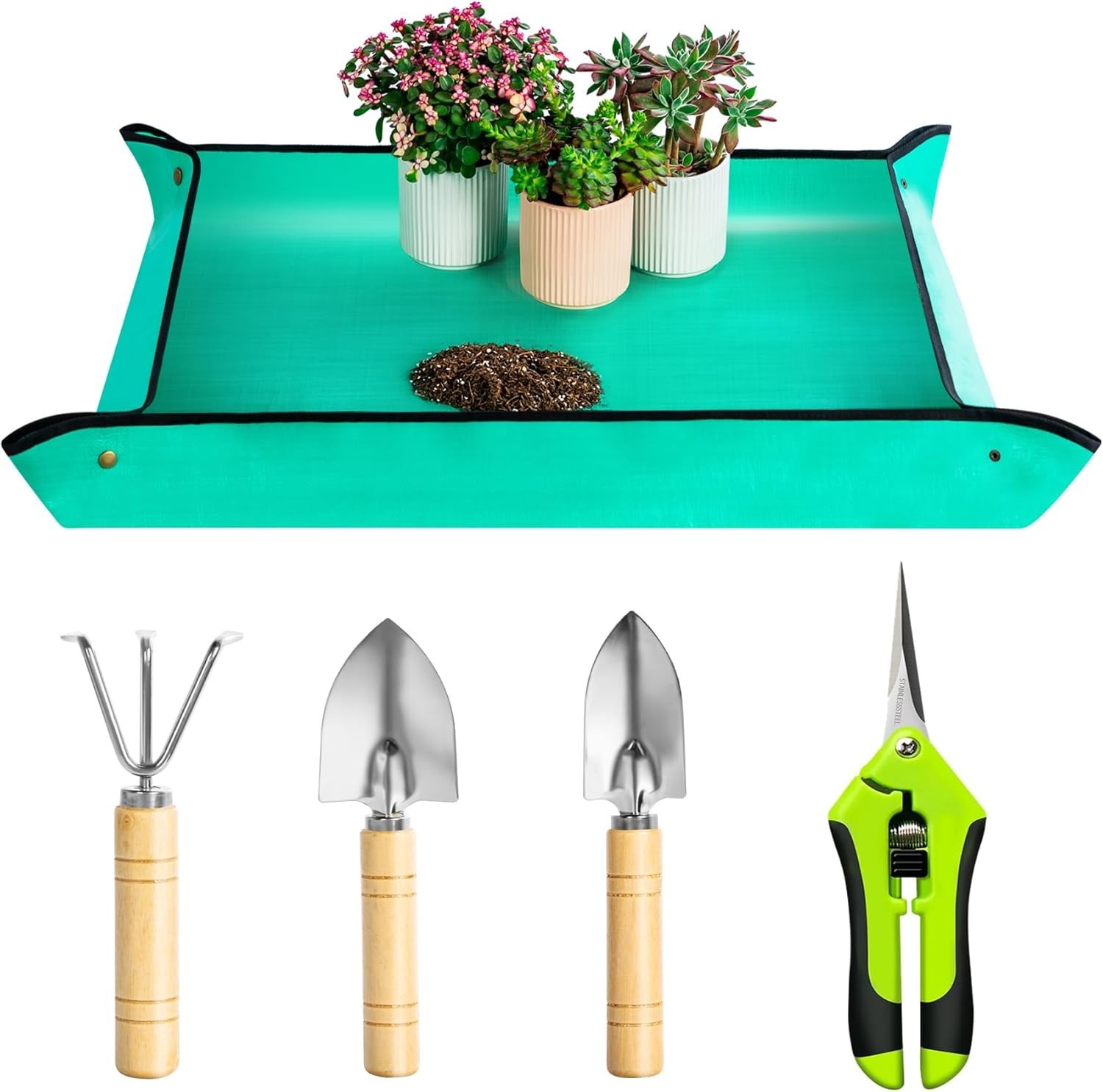 Plant Repotting Mat, 5Pcs Succulent Tools Mini Garden Small Gardening Tools Indo