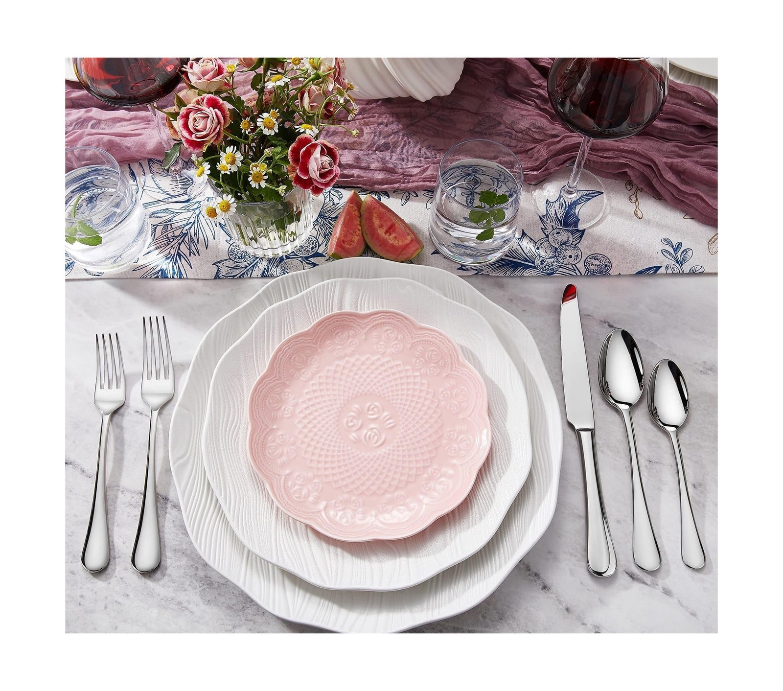 KEAWELL Premium Verona 45-Piece Silverware Set for 8 – Heavy Duty 18/10 St