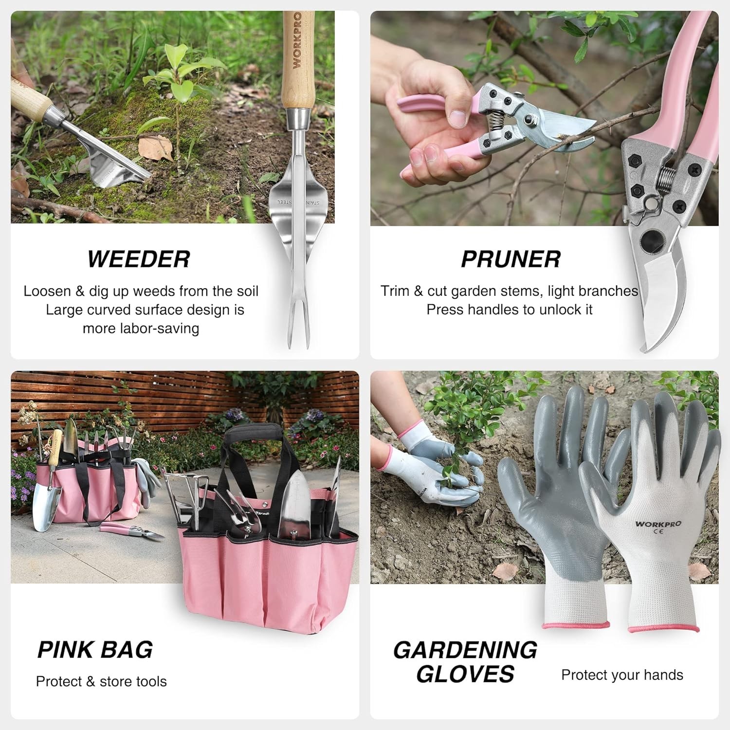 Stainless Steel Gardening Tools Kit for Women