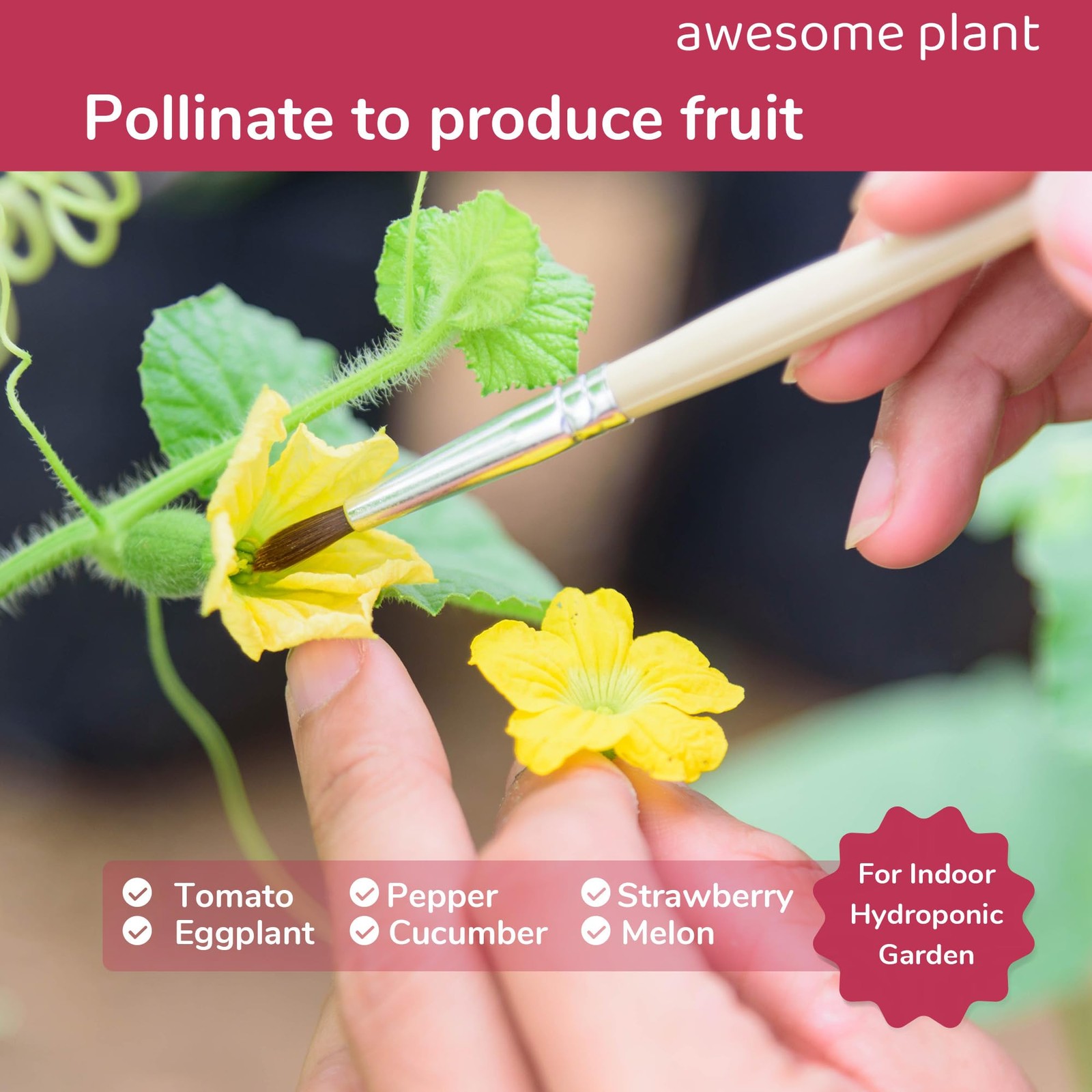 12 Pcs Pollination Brush for Indoor Hydroponic Gardens, Pollinator Tool for A…