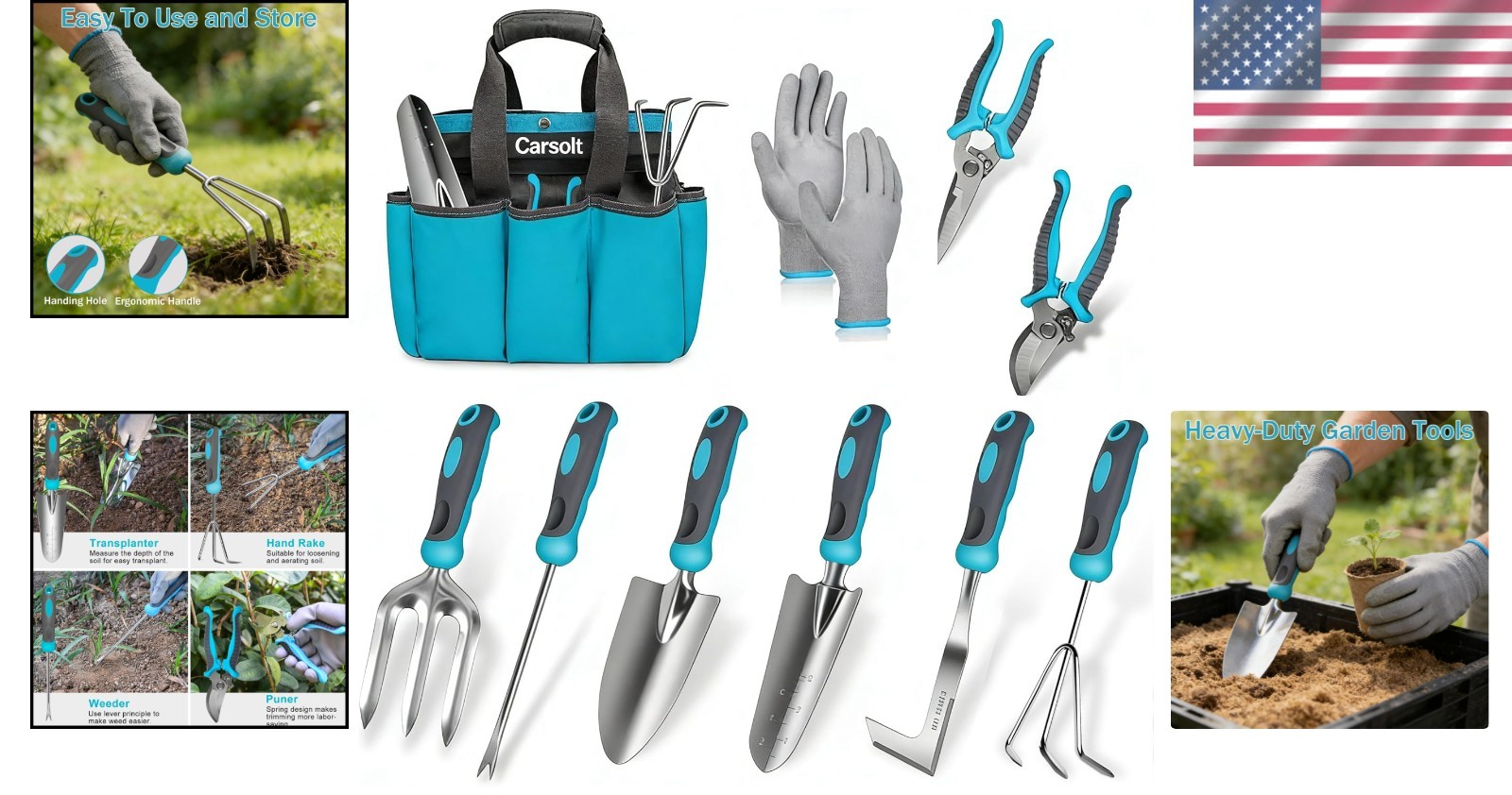 Complete 10-Piece Stainless Steel Gardening Tools Gift Set – Perfect for Women