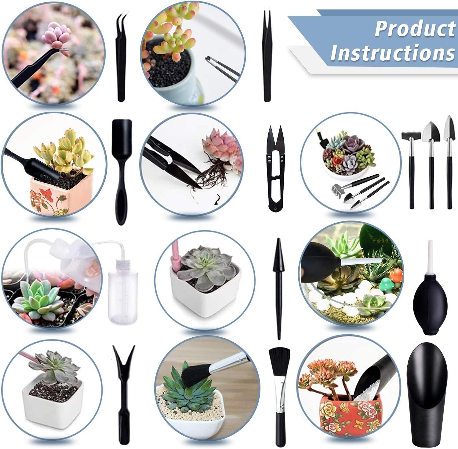 Succulent Tools, 13 Pcs Mini Garden Tool Set, Transplanting Tools Set,Succule…