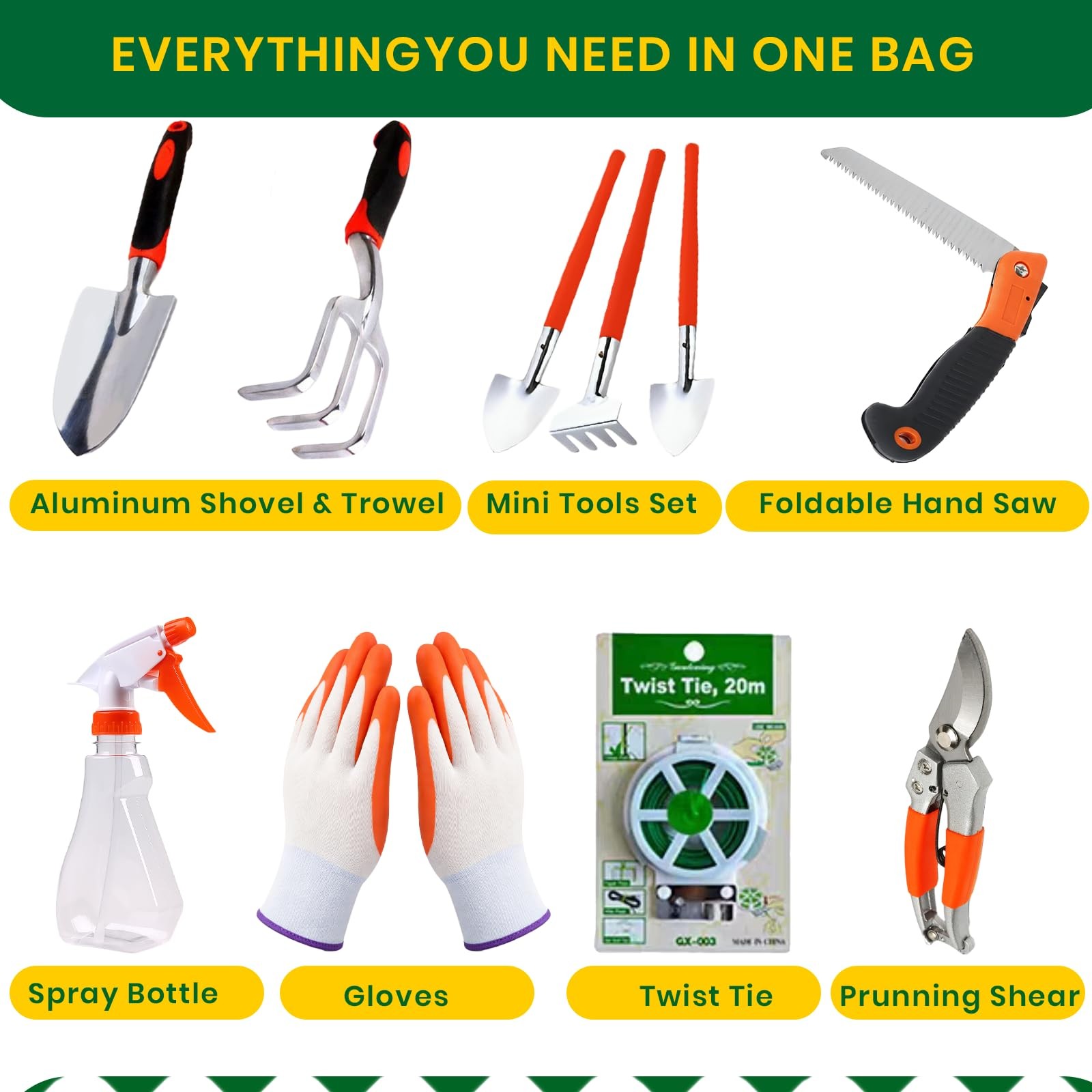 Complete Garden Tools Set, 11 Pcs Heavy Duty Gardening Tools with Organizer T…