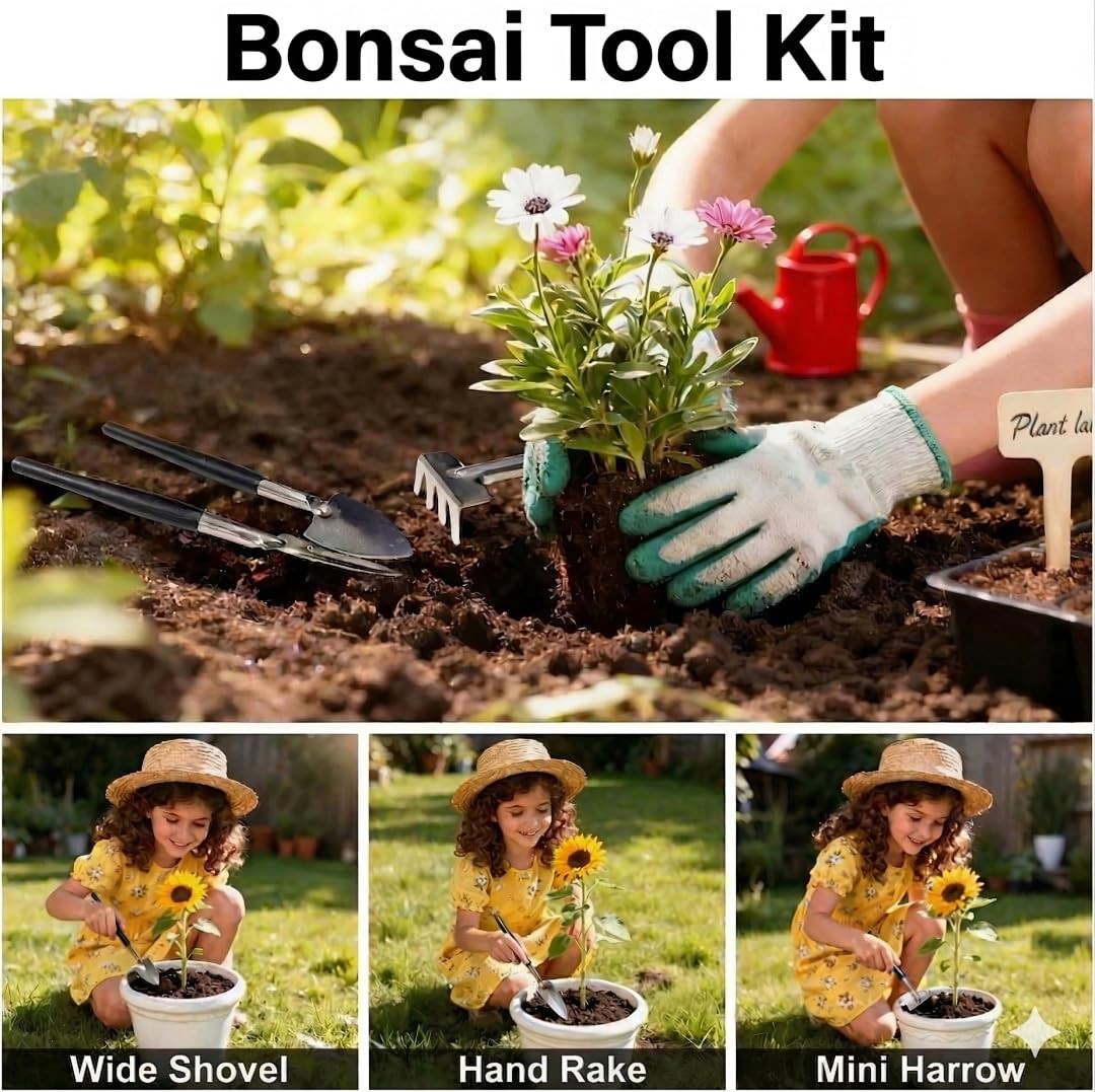 Bonsai Tools Set, 20-Piece Bonsai Tools Set with Waterproof Repotting Mat, Pr…