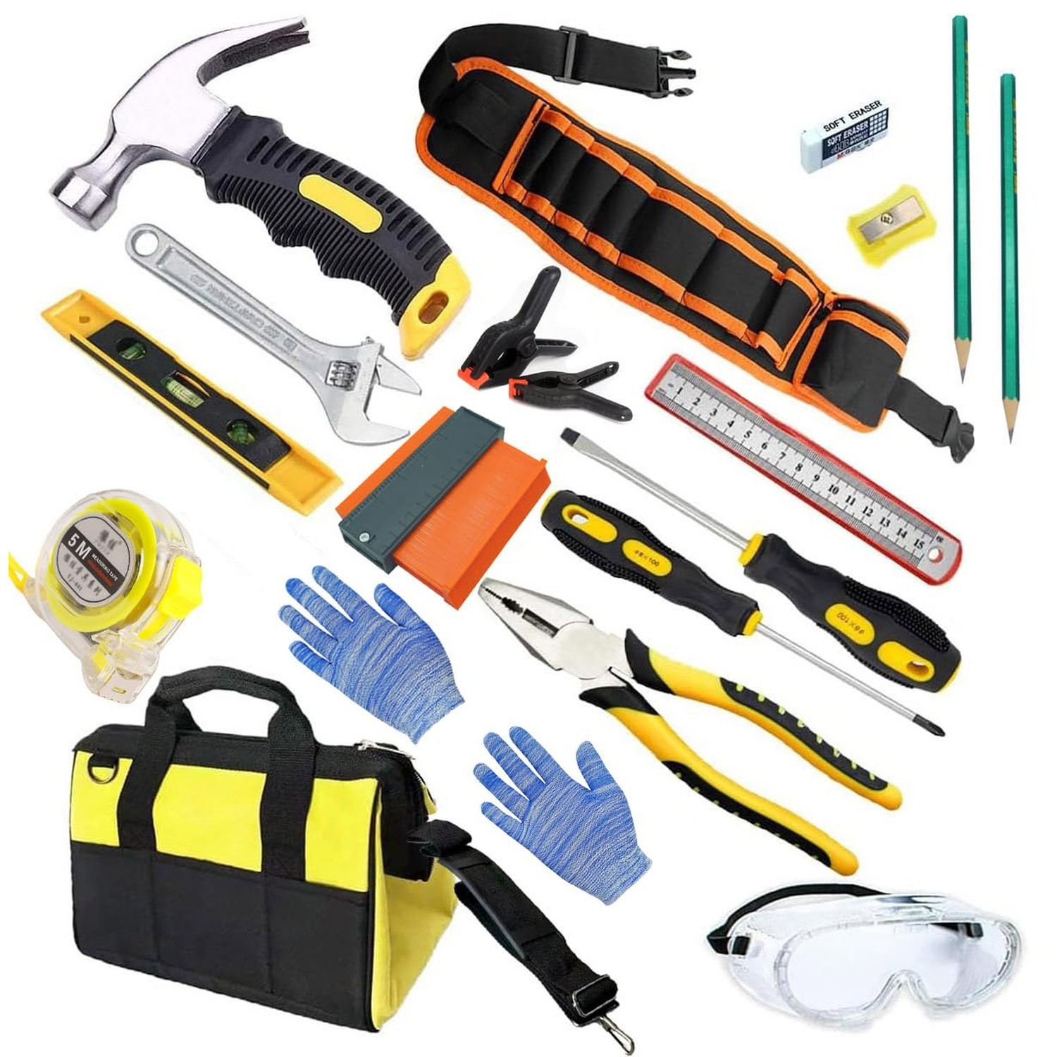 Kids Tool Set, Kids Real Tool Set with Tools Bag, Tools Belt, Hammer, Screwdr…