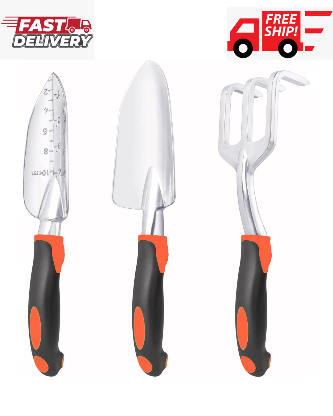 Garden Tools Set, 3 Pack Heavy Duty Gardening Tools Set Include Garden Shovel,