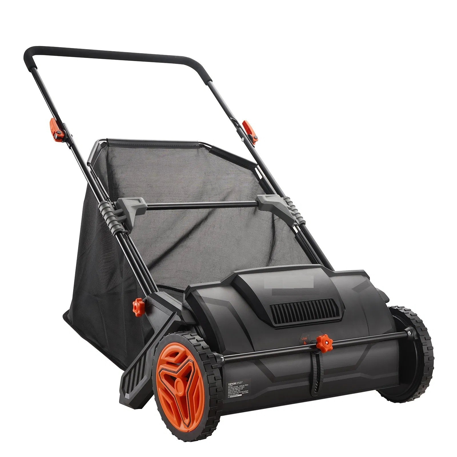 Push Lawn Sweeper, 21inch Leaf & Grass Collector, Strong Plastic Wheels & Heavy