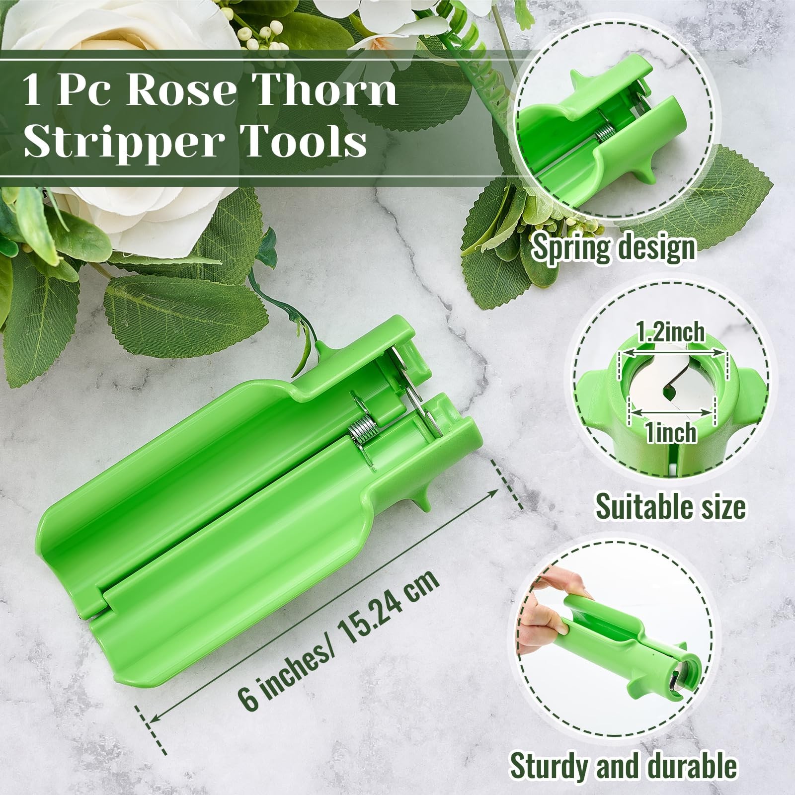 Rose Thorn Remover Set, 9 Pcs Gardening Tools with Gloves, Green