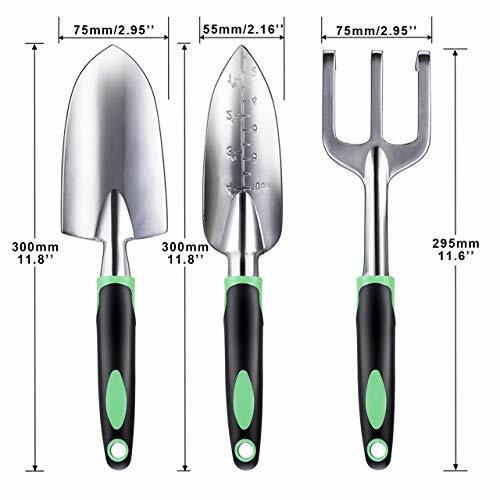 3 Pack Garden Hand Shovel Aluminum Alloy Garden Trowel with Rubber Non-Slip Grip
