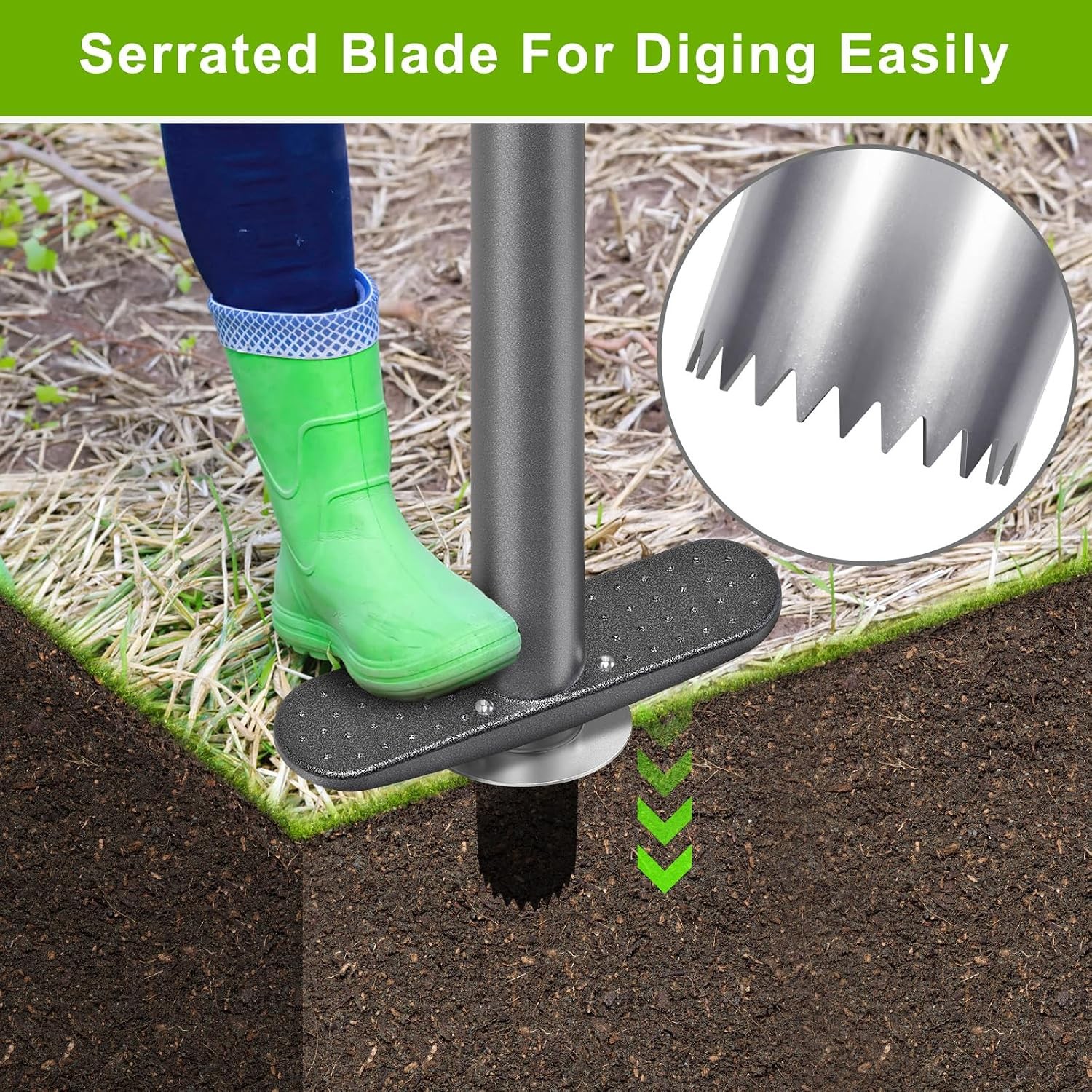 3-In-1 Sod Plugger & Bulb Planter Tool – Depth Adjust (3-6”) Stainless Steel Sh