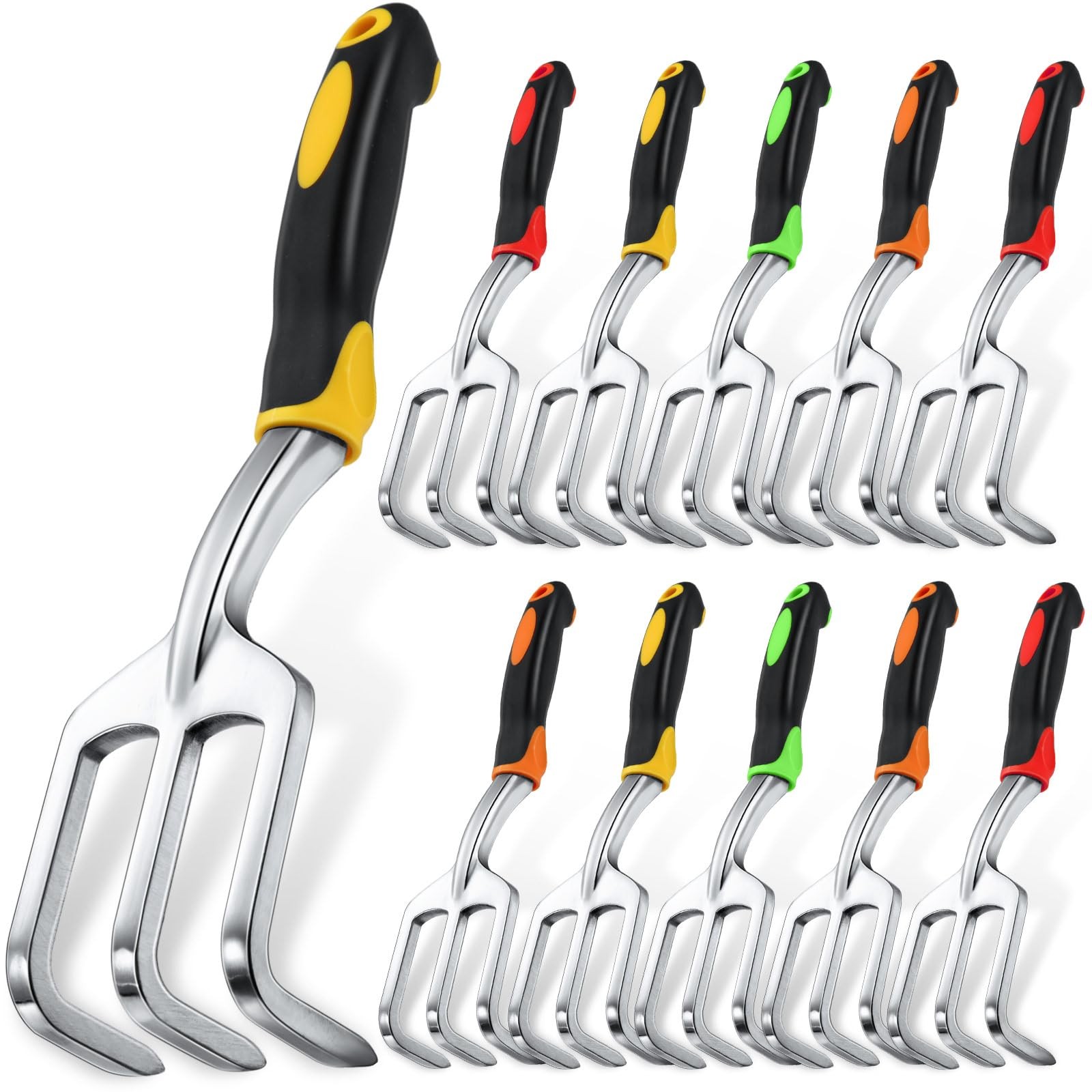 12 Pcs Mini Heavy Duty Garden Rake Set Aluminum Alloy Cultivator Tools