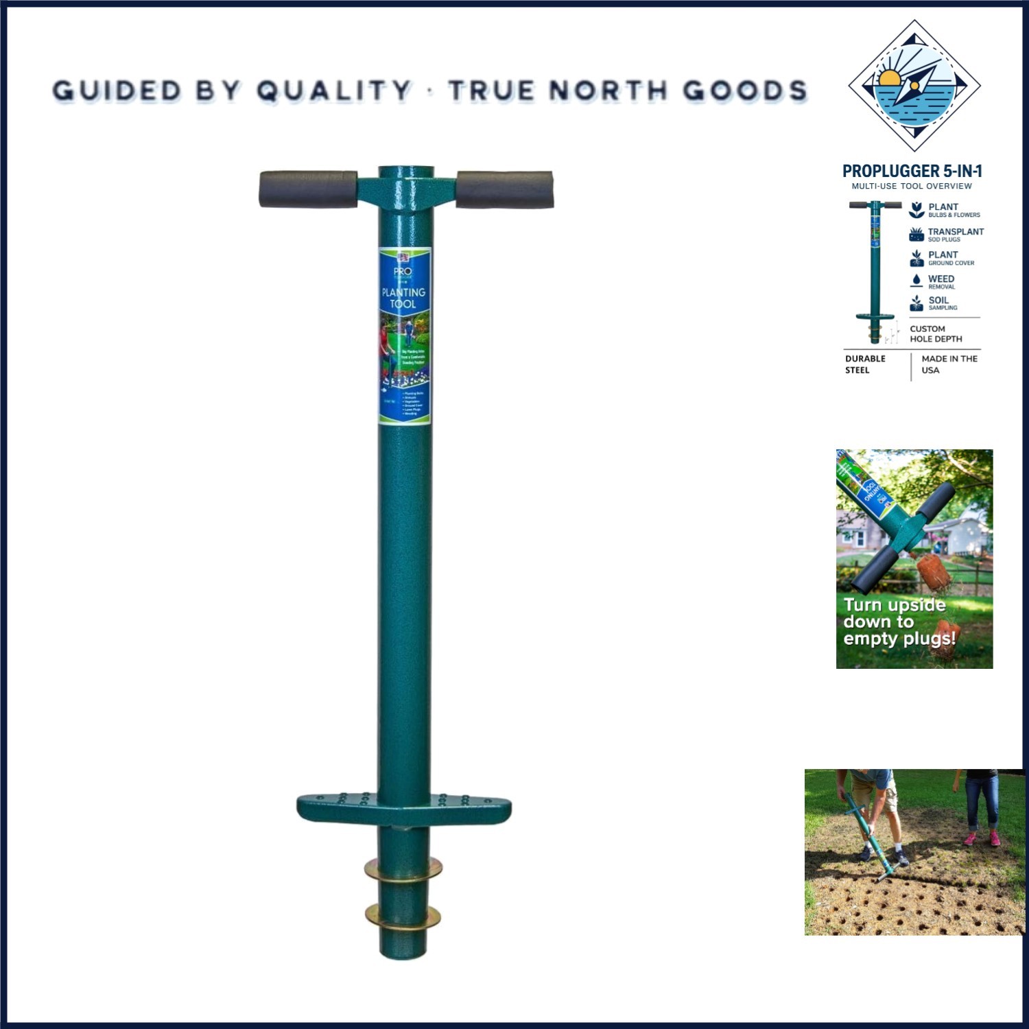 Carbon Steel Garden Tool for Planting and Soil Sampling with Comfortable Handle
