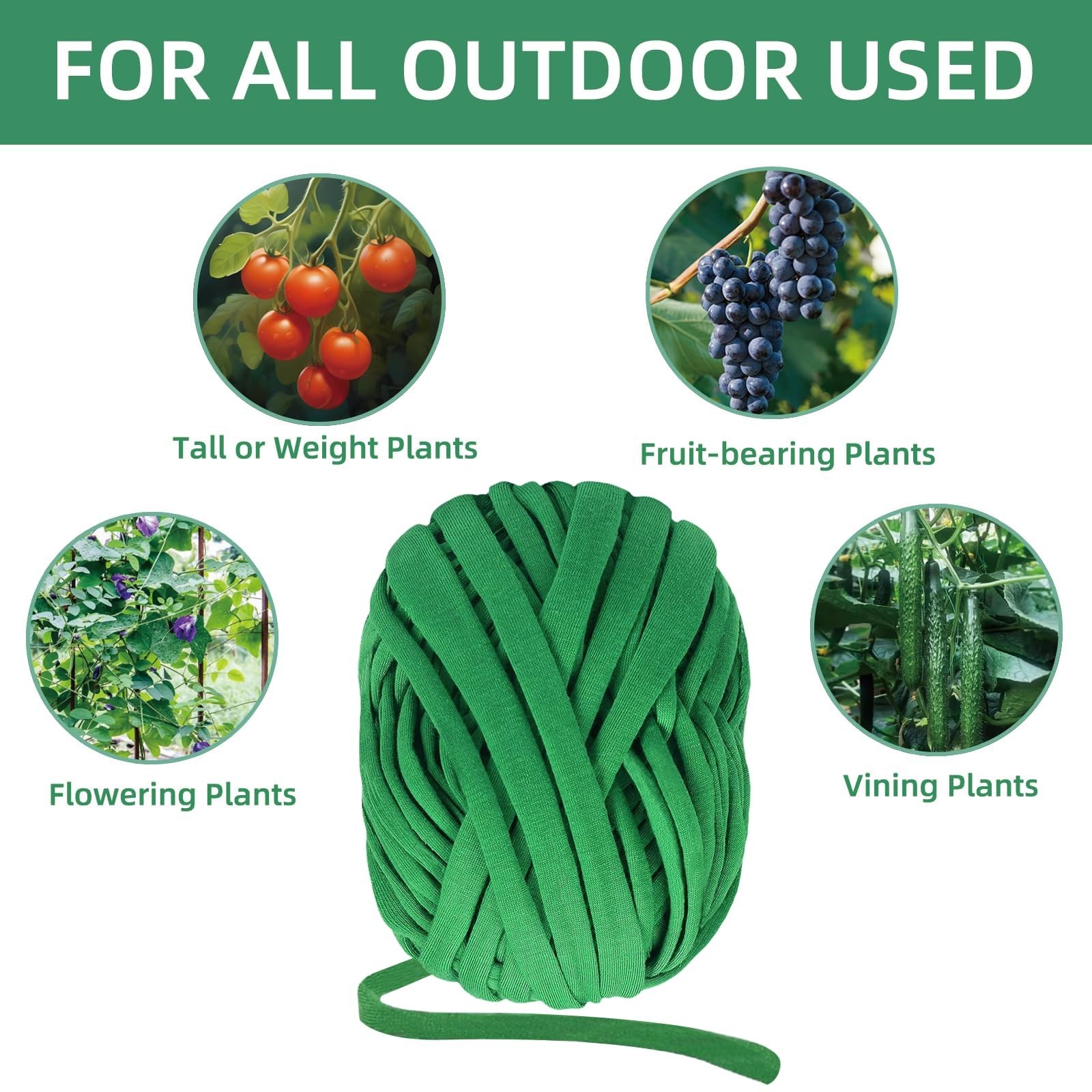 2 Packs Garden Twine, Soft Plants Ties, Green Garden String for Climbing Plan…