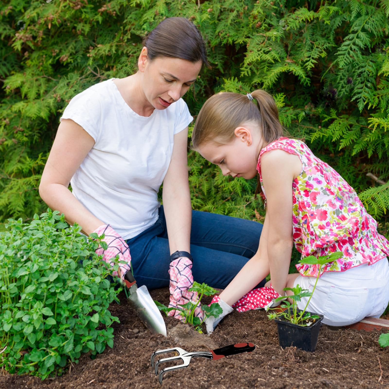 Garden Tool Set, 3 Piece Gardening Tools Includes Garden Trowel, Transplant T…