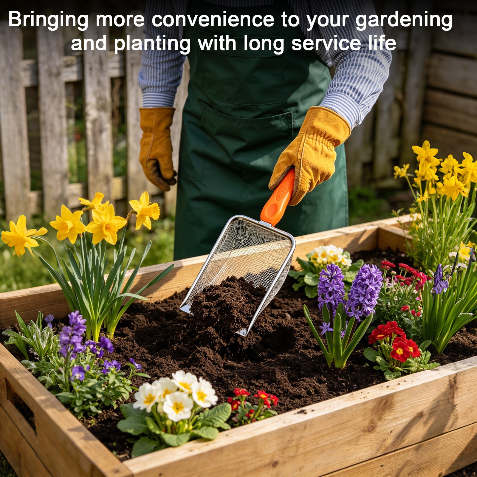 2-Pack 5/1 mm Mesh Stainless Steel Gardening Soil Sifter [White, Orange]
