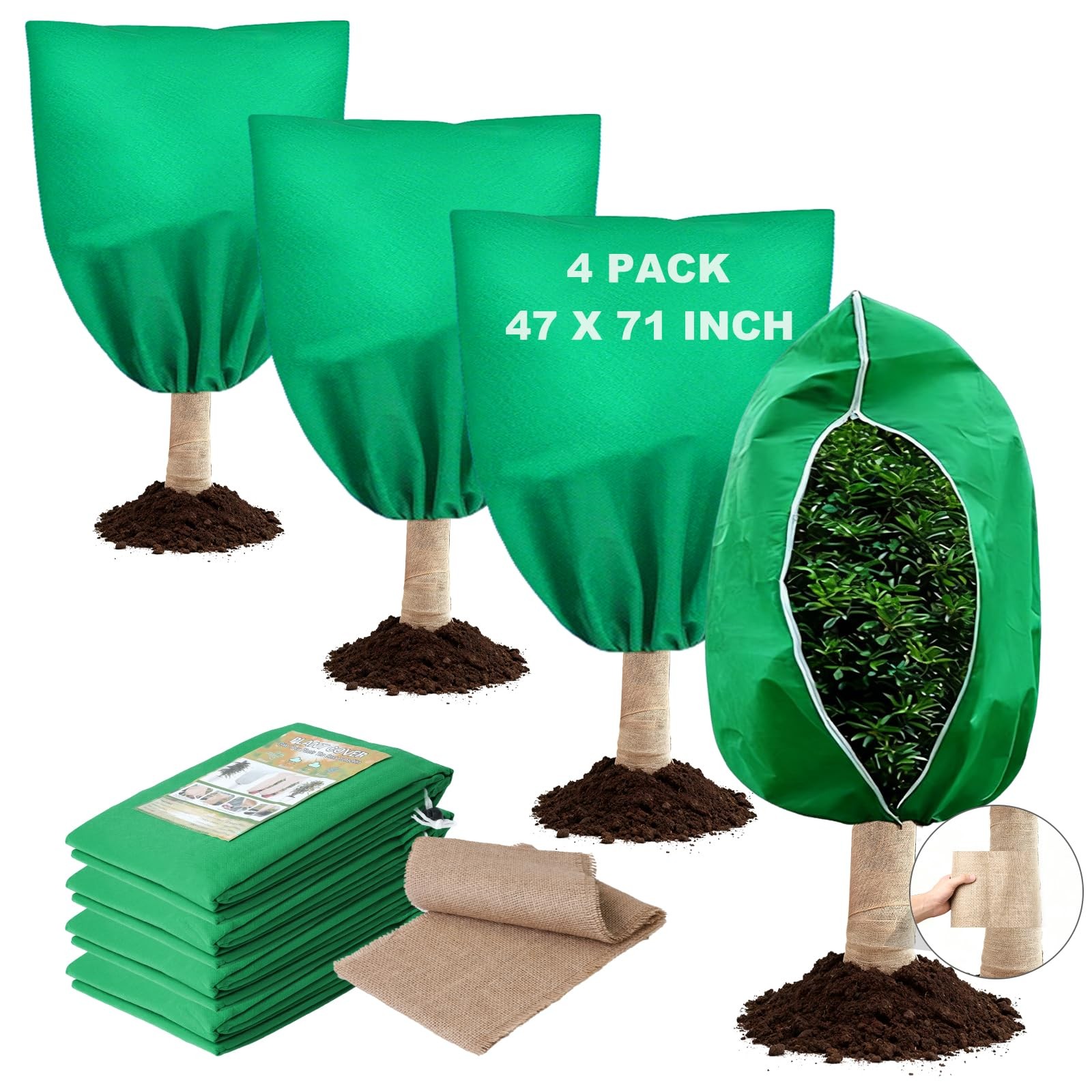 Sdldeer 4 Pack 47 X 71 Inch Plant Covers Freeze Protection Frost Cloth Plant