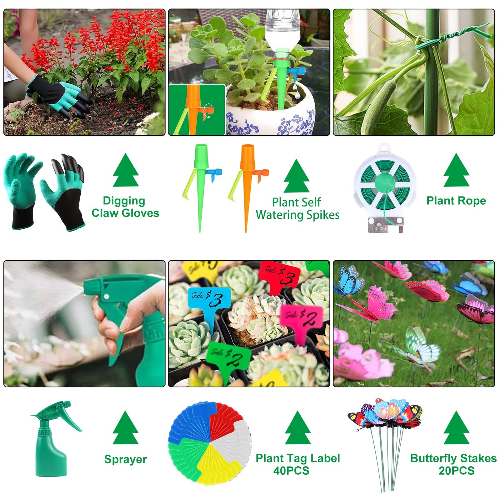 84 PCS Garden Tools Set,10pcs Succulent Tools Set Included 6pcs Large Heavy D…