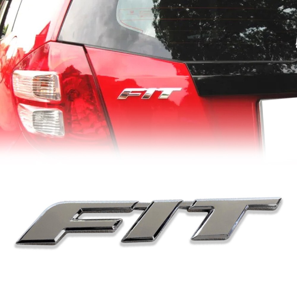 FIT GE 2.5X15 CM, CHROME PLATED, FOR HONDA JAZZ LOGO, FIT STICKER, NAME PLATE