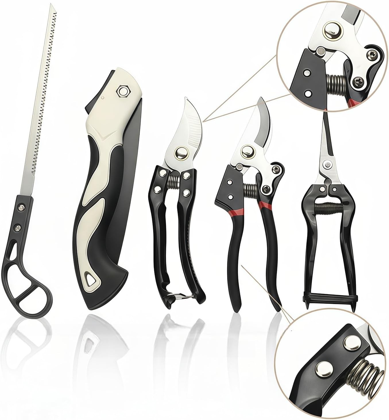 5Pcs Pruning Shears Folding Saws Set Heavy Duty Garden Clippers Trimming Gifts