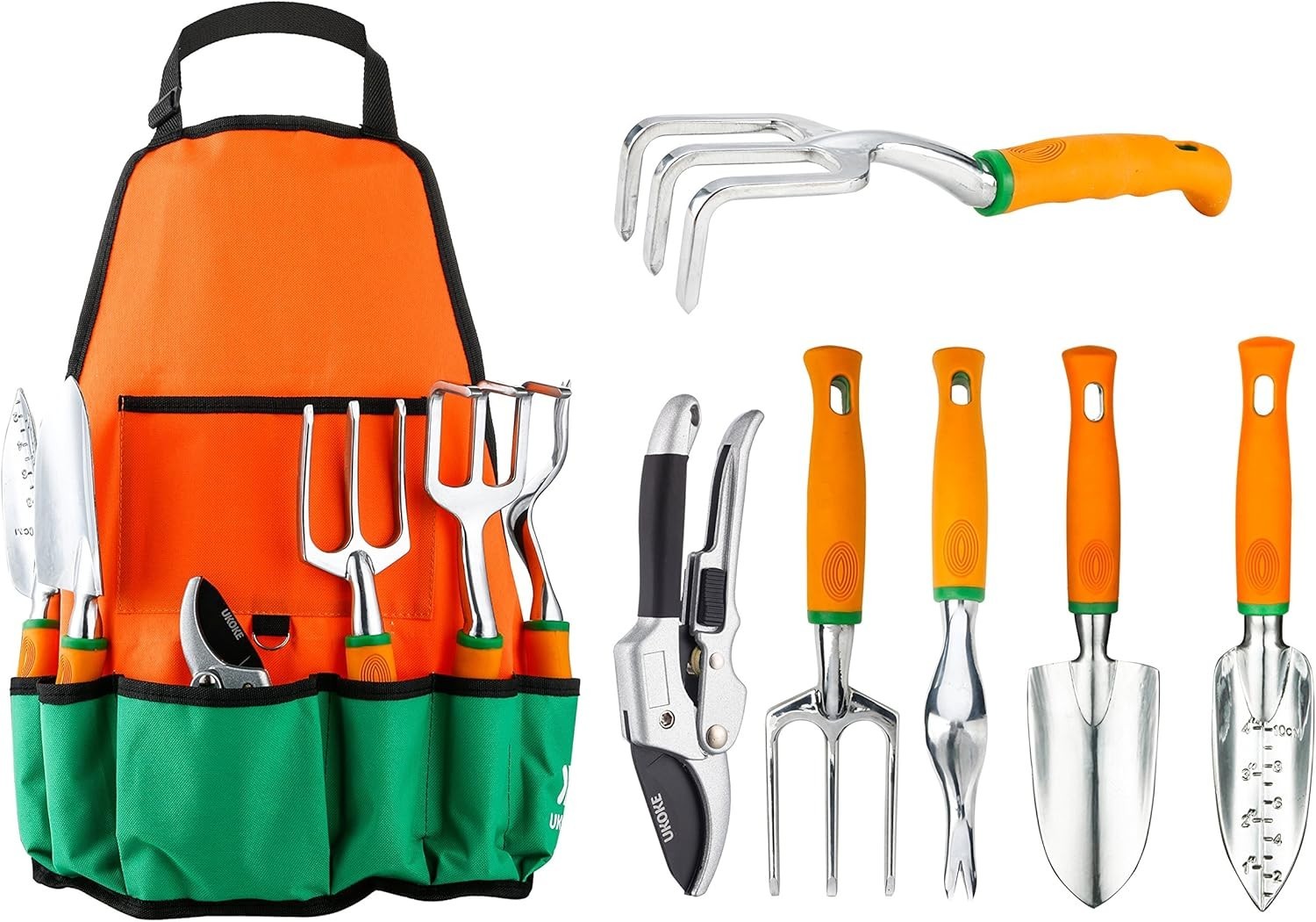 12PCS Garden Tool Set Aluminum Hand Tools Kit with Apron Storage Pocket USA