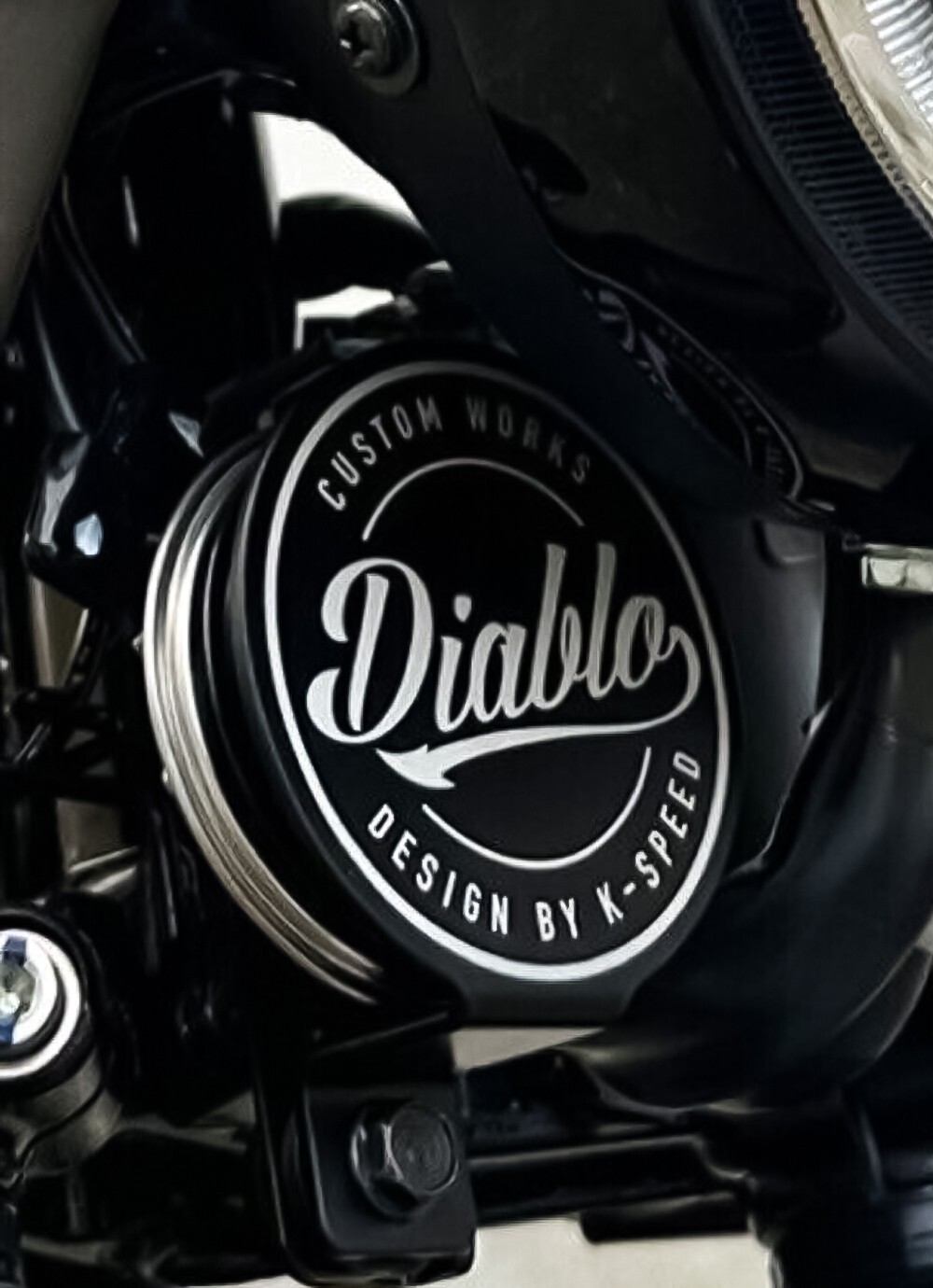 FOR HONDA CT125 2020-2023 DIABLO BLACK LOGO HORN COVER ALUMINUM GUARD EMBLEM