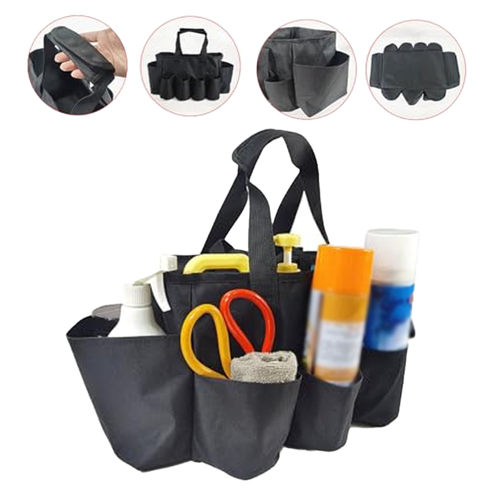 Tool Storage Bag for Gardeners and For Car Detailers 45x30x21cm Black Oxford