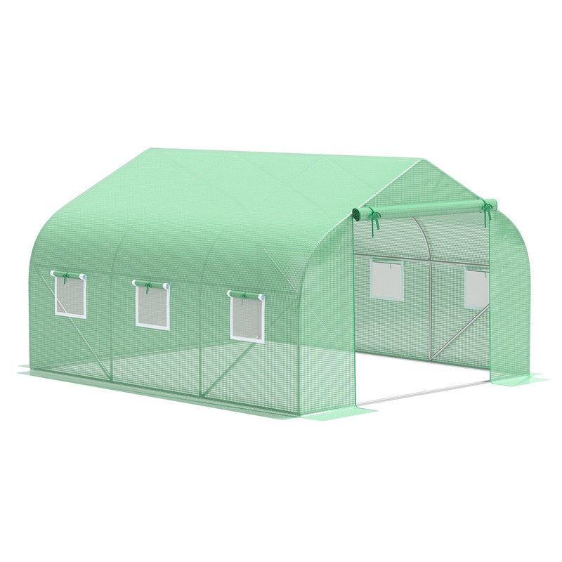 Outsunny 11.5 X 10 X 6.5 Outdoor Walk-In Greenhouse Tunnel Green House Roll-Up