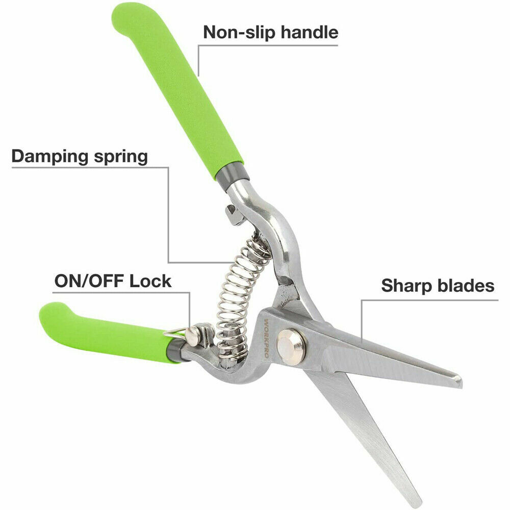 WORKPRO 2pcs 8″ Pruning Shears Set/Garden Tool Bag w/ 8 Pockets Garden Tool Kit