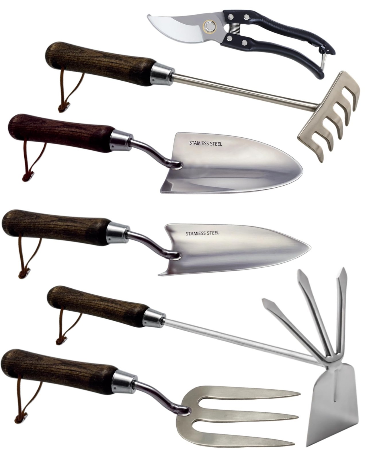 Garden Tool Set, 6PCS Heavy Duty Stainless Steel Gardening Hand Tools with Ro…