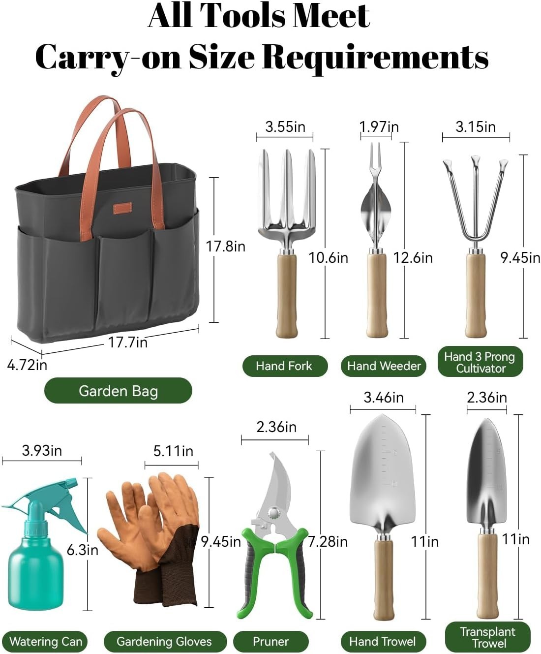 9-Piece Garden Tool Set – Heavy Duty Gardening Hand Tools with Ergonomic Non-…