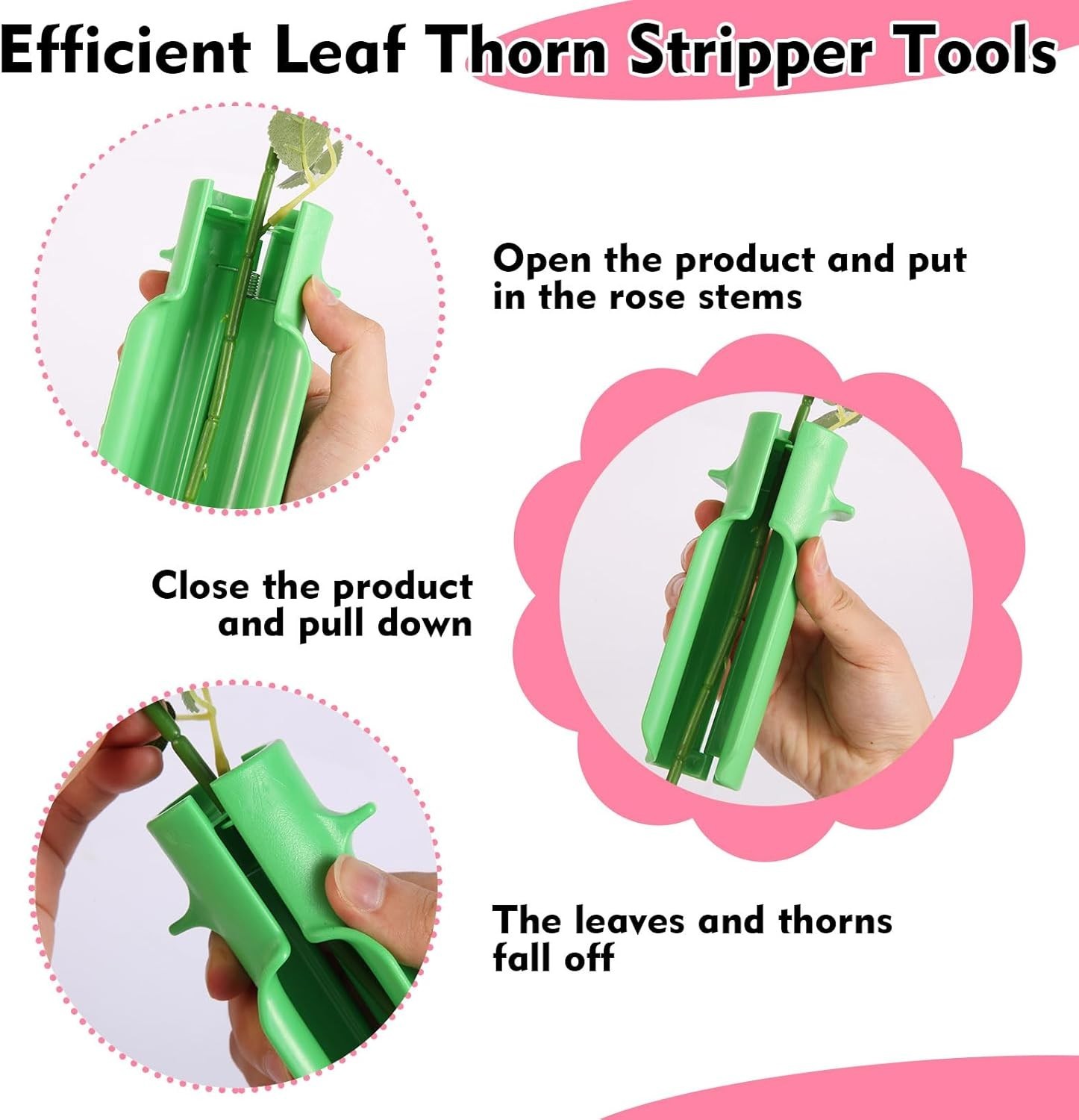 Rose Thorn Stripper Tool, – 3-in-1 Professional Rose Dethorner, Florist Suppl…