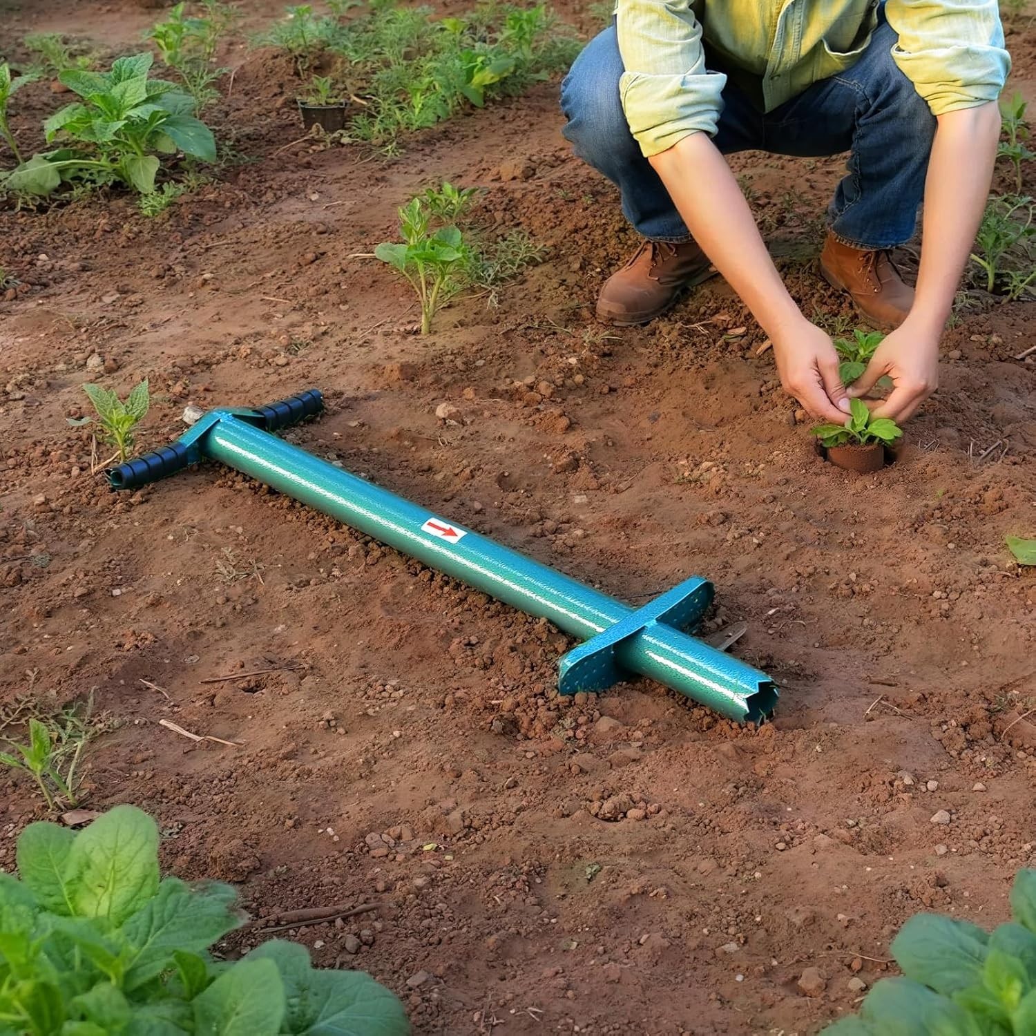 Sod Plugger Bulb Planter Planting Tool, Easy to Assemble Garden Trasnplanter wit
