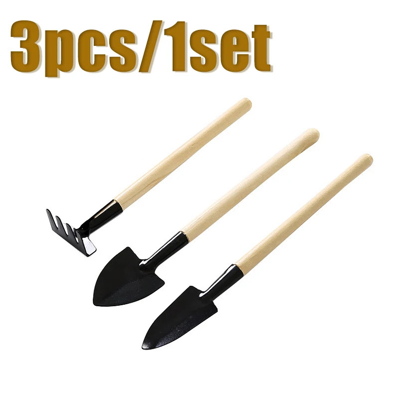 3Pc/1Set Mini Gardening Tools Set Portable Small Gardening Tool with Handles Sho