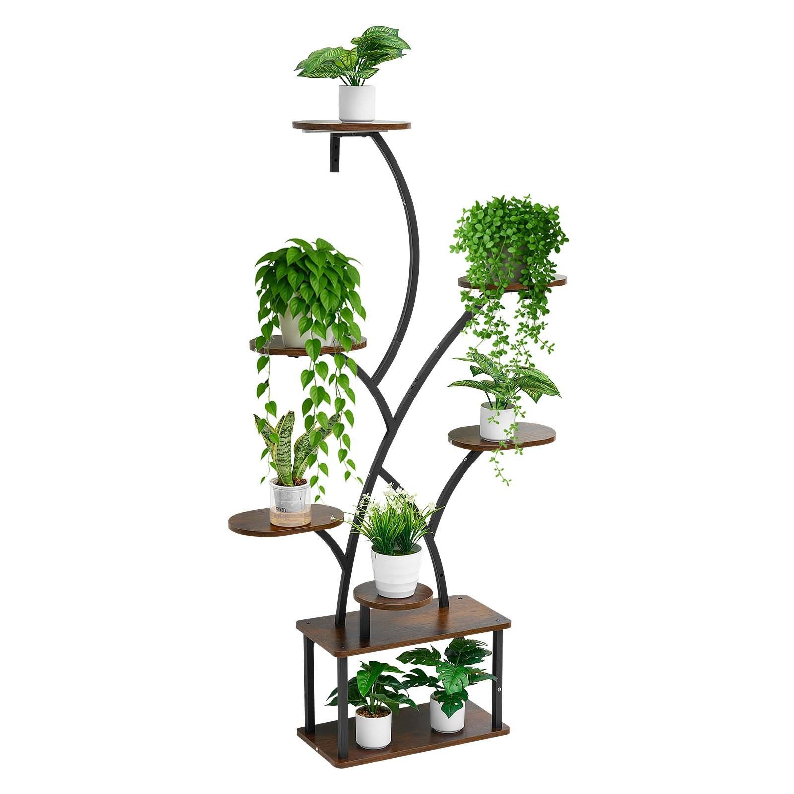 Plant Stand Indoor with Grow Lights, 62 in Tall 8-Tier Lighted Plant Shelf, Meta