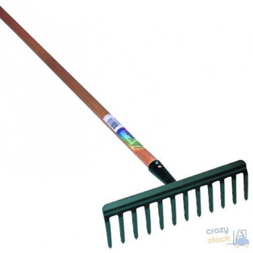 Painted Butterfly Rake Wooden Handle 130 Cm 12 Teeth