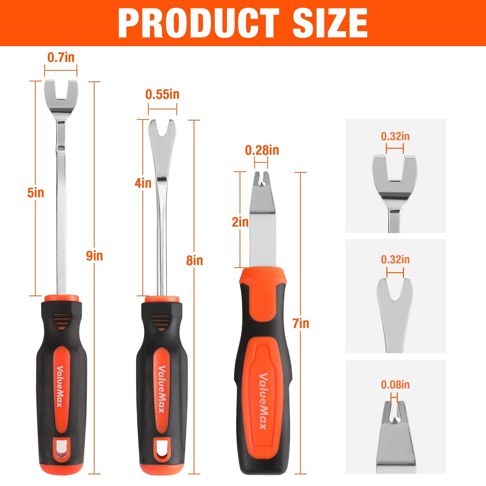 VALUEMAX 3Pcs Trim Removal Tool and Staple Remover Set, Heavy Duty Pry Tool C…