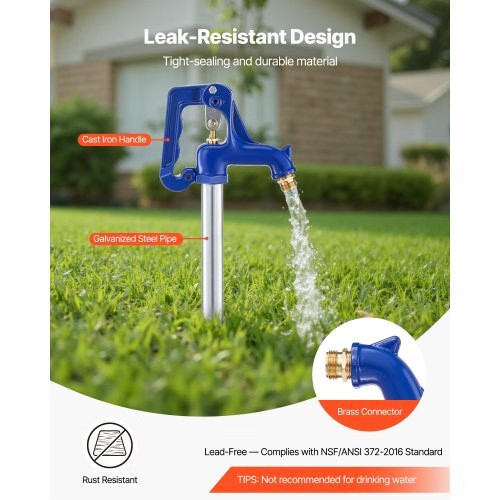 Frost Proof Yard Hydrant, 4.2FT Freeze-Proof Outdoor Faucet with 24″ Bury Depth,
