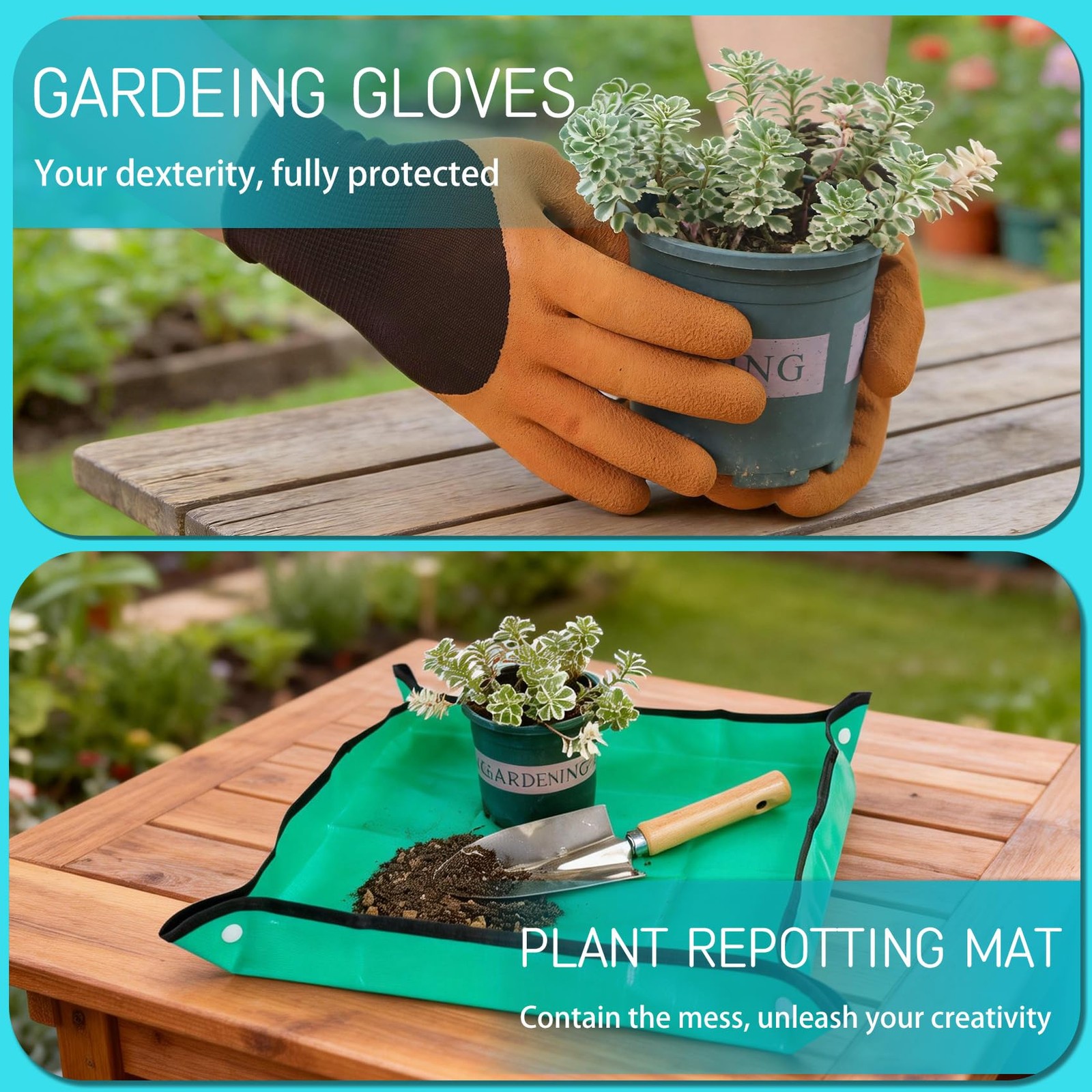 10~Piece Stainless Steel Garden Tool Set with Tote Bag