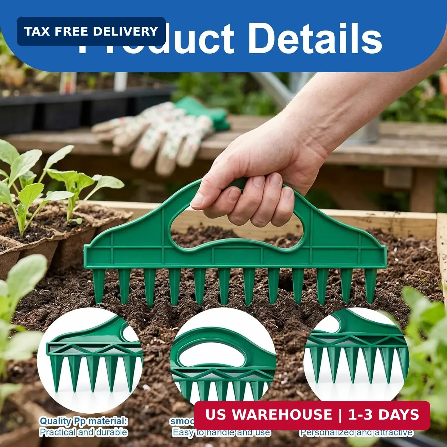7-Piece 10inch Seed Spacing Set, Seed Planter Tool, Handheld Gardening Tool with