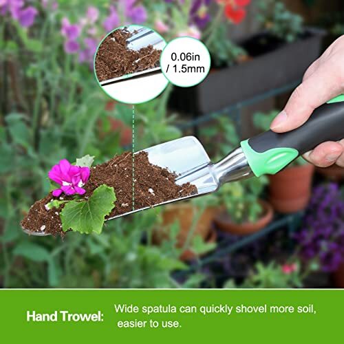 Garden Tool Set 3 Pack Aluminum Heavy Duty Gardening Kit Includes Hand Trowel…